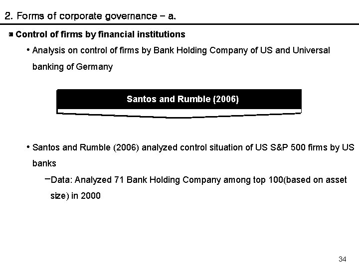 2. Forms of corporate governance – a. ▣ Control of firms by financial institutions
