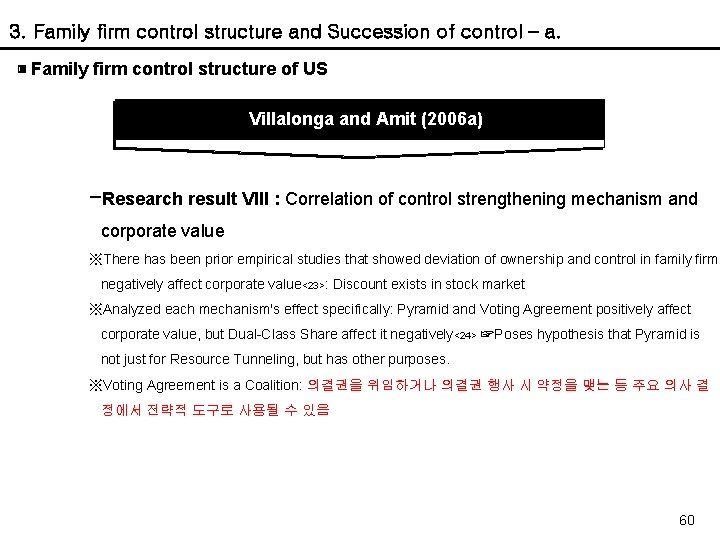 3. Family firm control structure and Succession of control – a. ▣ Family firm
