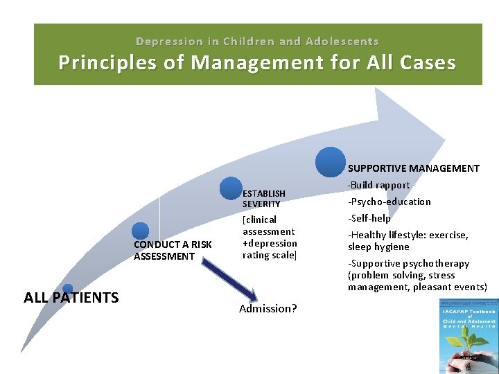 Depression in Children and Adolescents Principles of Management for All Cases ESTABLISH SEVERITY [clinical