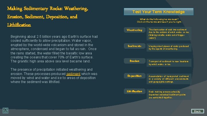 Making Sedimentary Rocks: Weathering, Erosion, Sediment, Deposition, and Lithification Beginning about 2. 5 billion
