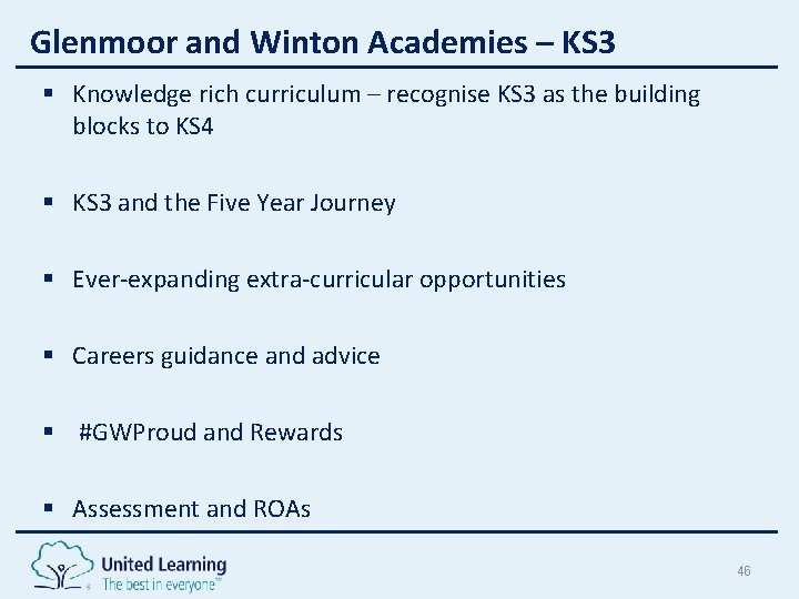 Glenmoor and Winton Academies – KS 3 § Knowledge rich curriculum – recognise KS Glenmoor and Winton Academies – KS 3 § Knowledge rich curriculum – recognise KS