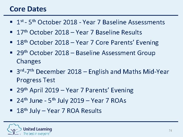 Core Dates § § § § 1 st - 5 th October 2018 - Core Dates § § § § 1 st - 5 th October 2018 -