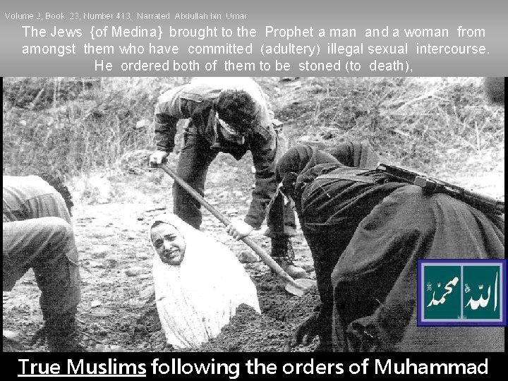 Volume 2, Book 23, Number 413; Narrated Abdullah bin Umar: The Jews {of Medina}