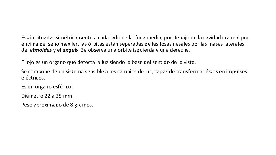 Están situadas simétricamente a cada lado de la línea media, por debajo de la