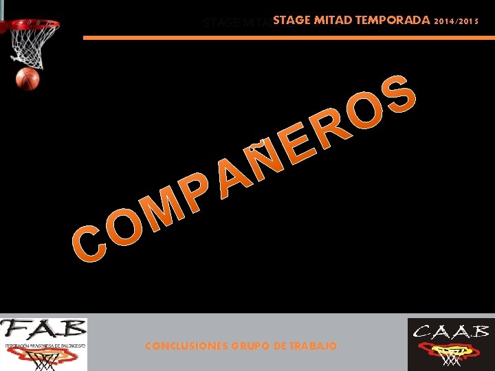 MITAD TEMPORADA 2014/2015 STAGE MITADSTAGE TEMPORADA CONCLUSIONES GRUPO DE TRABAJO 