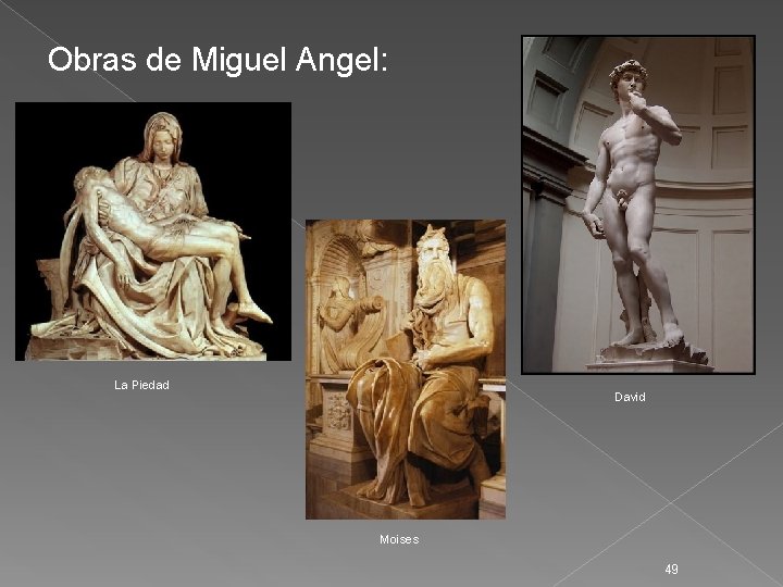 Obras de Miguel Angel: La Piedad David Moises 49 