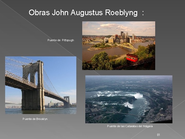 Obras John Augustus Roeblyng : Puente de Pittspugh Puente de Brooklyn Puente de las