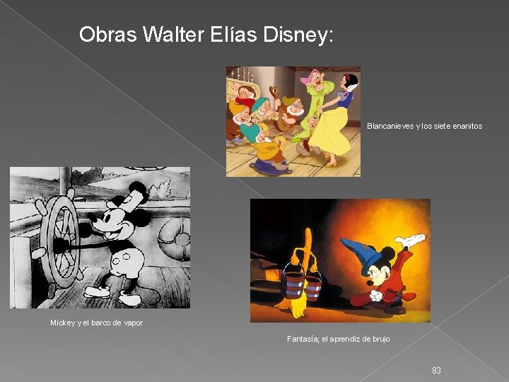 Obras Walter Elías Disney: Blancanieves y los siete enanitos Mickey y el barco de