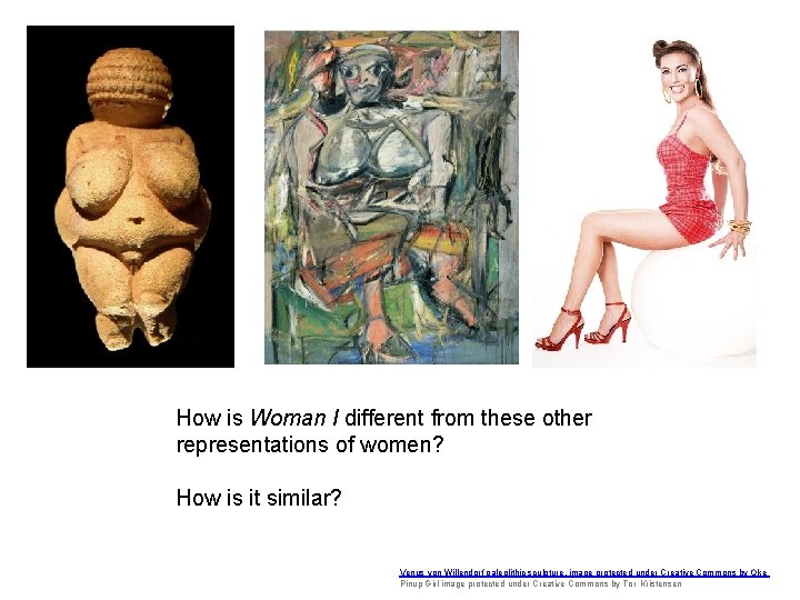 How is Woman I different from these other representations of women? How is it