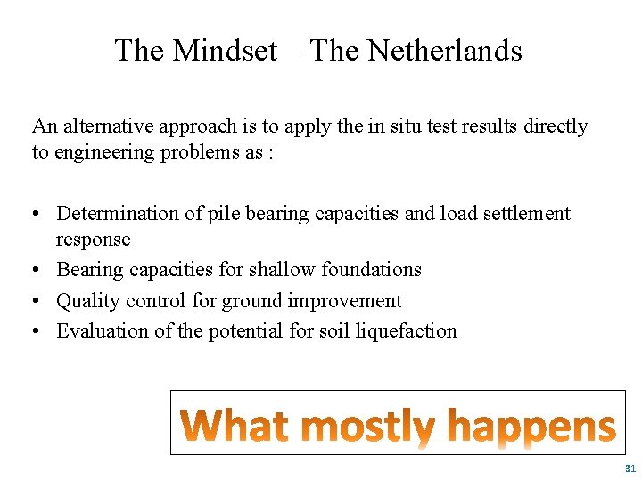 The Mindset – The Netherlands An alternative approach is to apply the in situ