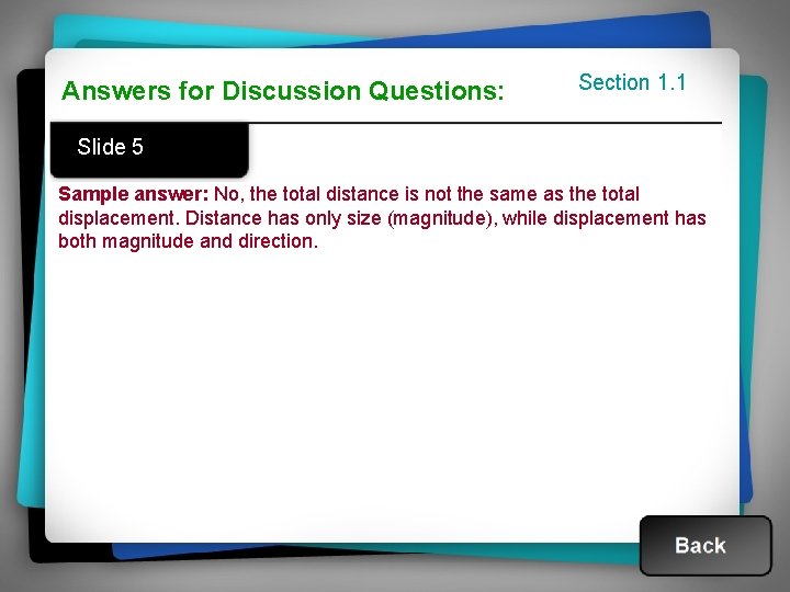 Answers for Discussion Questions: Section 1. 1 Slide 5 Sample answer: No, the total