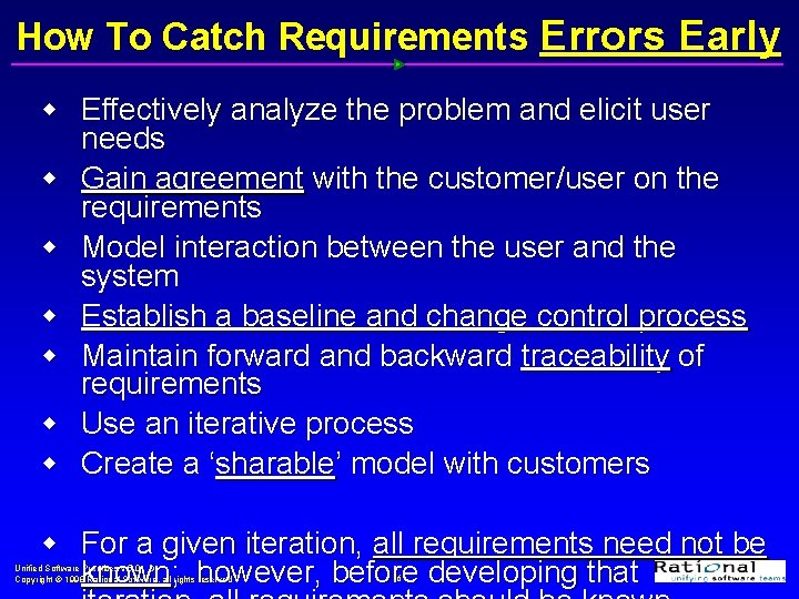 How To Catch Requirements Errors Early w Effectively analyze the problem and elicit user