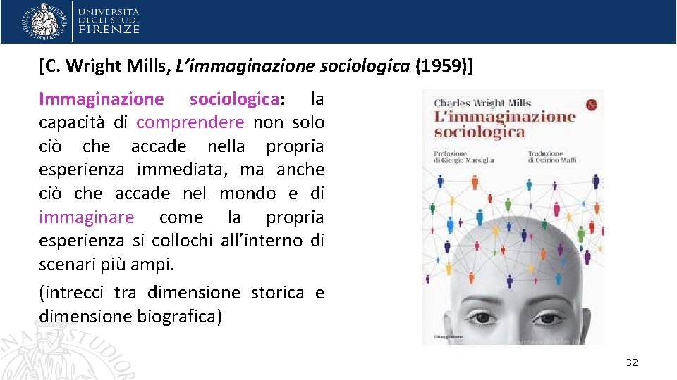 [C. Wright Mills, L’immaginazione sociologica (1959)] Immaginazione sociologica: la capacità di comprendere non solo