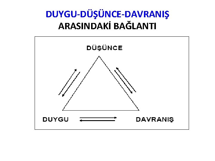 DUYGU-DÜŞÜNCE-DAVRANIŞ ARASINDAKİ BAĞLANTI 