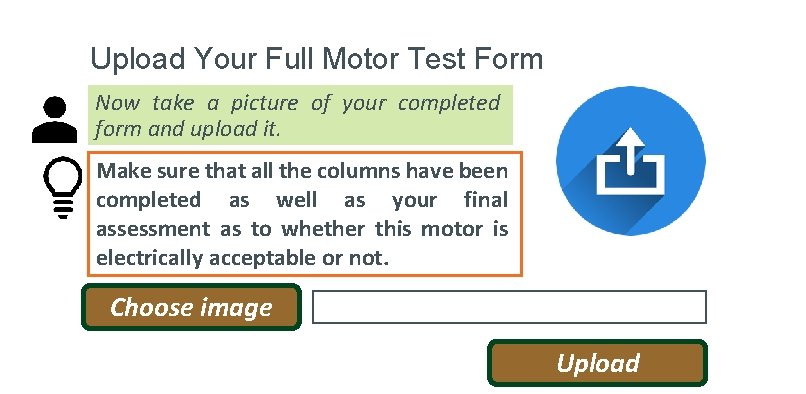 Upload Your Full Motor Test Form Now take a picture of your completed form