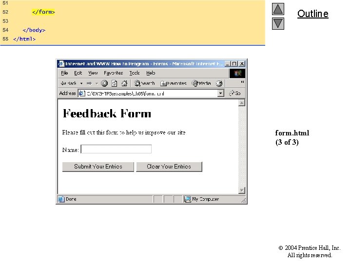 Outline form. html (3 of 3) 2004 Prentice Hall, Inc. All rights reserved. 