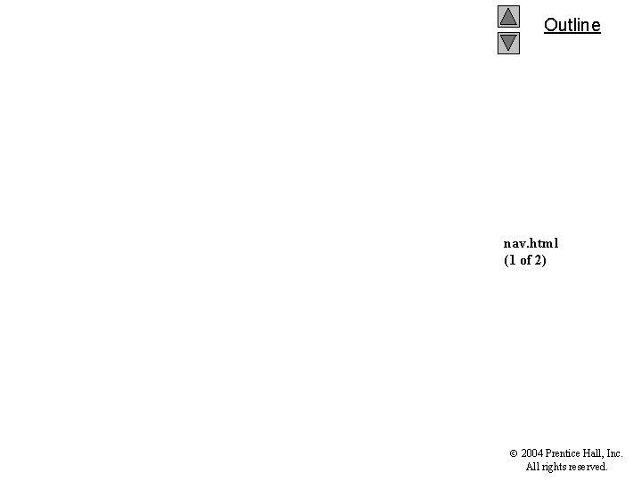 Outline nav. html (1 of 2) 2004 Prentice Hall, Inc. All rights reserved. 
