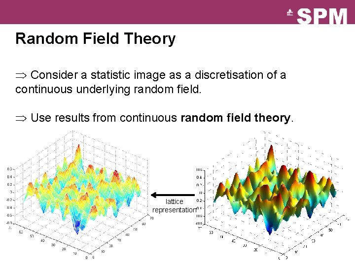 Random Field Theory Consider a statistic image as a discretisation of a continuous underlying