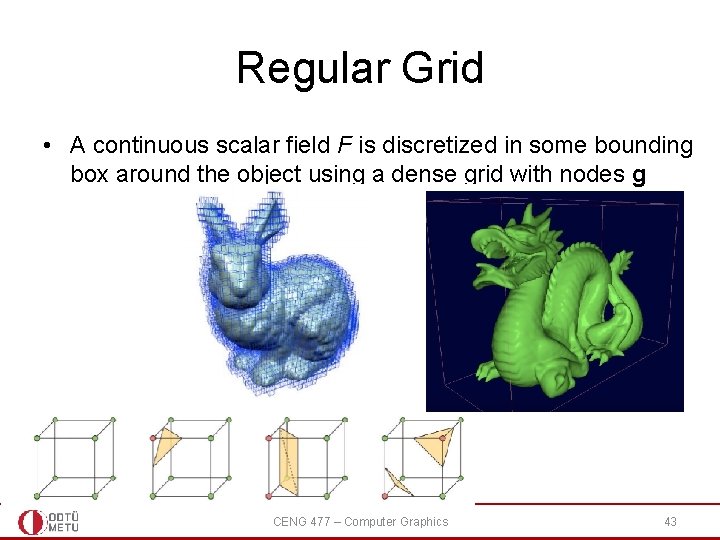 Regular Grid • A continuous scalar field F is discretized in some bounding box Regular Grid • A continuous scalar field F is discretized in some bounding box