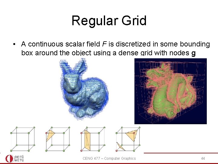 Regular Grid • A continuous scalar field F is discretized in some bounding box Regular Grid • A continuous scalar field F is discretized in some bounding box