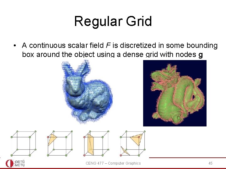 Regular Grid • A continuous scalar field F is discretized in some bounding box Regular Grid • A continuous scalar field F is discretized in some bounding box