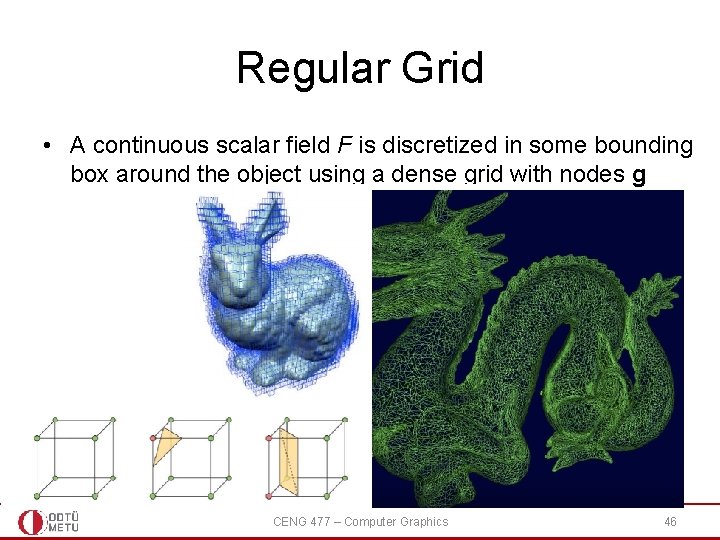 Regular Grid • A continuous scalar field F is discretized in some bounding box Regular Grid • A continuous scalar field F is discretized in some bounding box