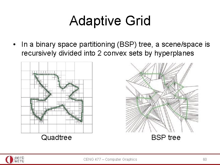 Adaptive Grid • In a binary space partitioning (BSP) tree, a scene/space is recursively Adaptive Grid • In a binary space partitioning (BSP) tree, a scene/space is recursively