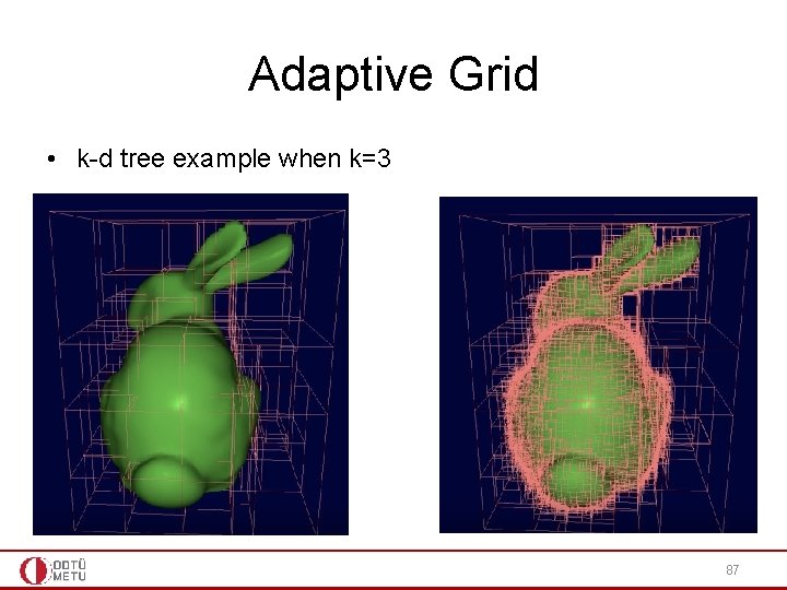 Adaptive Grid • k-d tree example when k=3 87 Adaptive Grid • k-d tree example when k=3 87