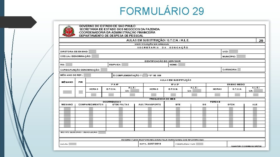 FORMULÁRIO 29 