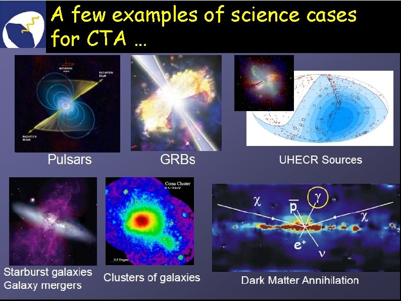 A few examples of science cases for CTA … CTA 