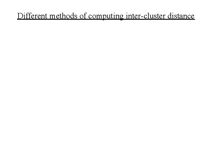 Different methods of computing inter-cluster distance 