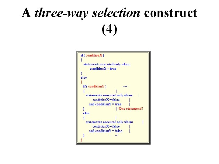 A three-way selection construct (4) 