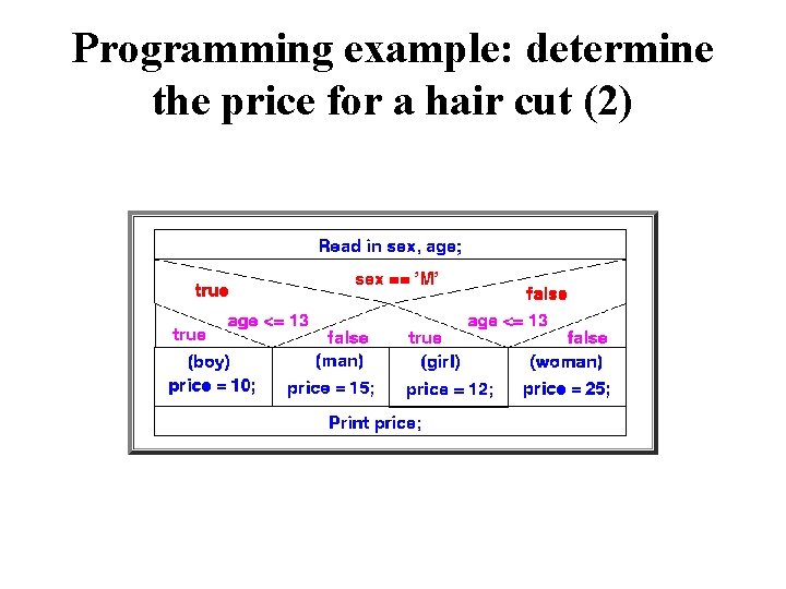 Programming example: determine the price for a hair cut (2) 