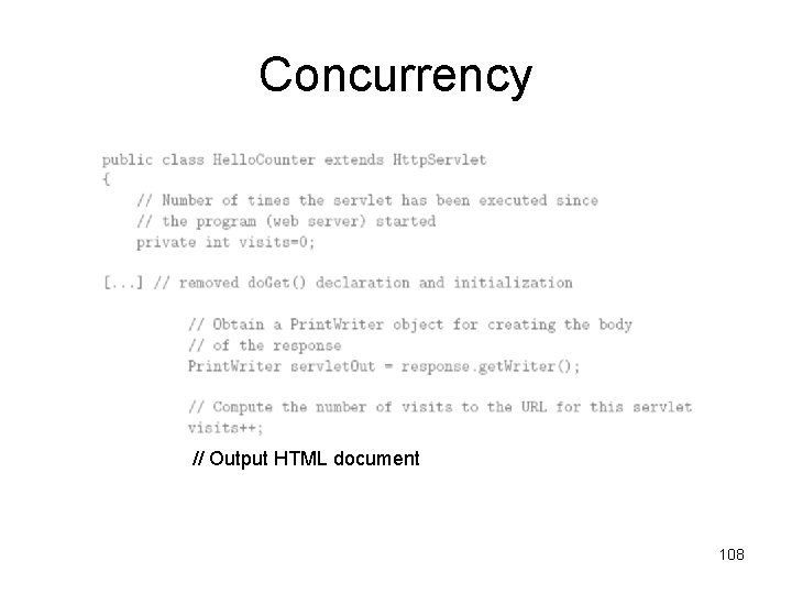 Concurrency // Output HTML document 108 