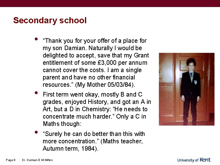 Secondary school • • • Page 8 “Thank you for your offer of a