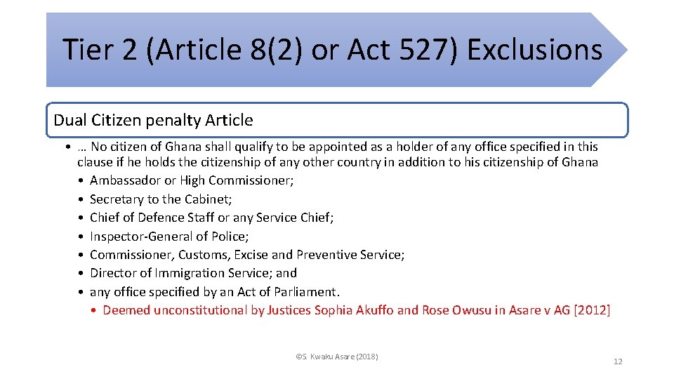 Tier 2 (Article 8(2) or Act 527) Exclusions Dual Citizen penalty Article • …