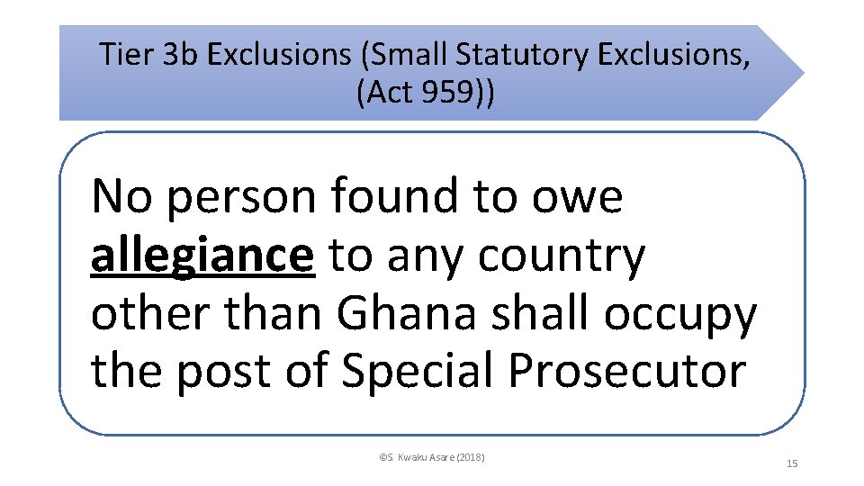 Tier 3 b Exclusions (Small Statutory Exclusions, (Act 959)) No person found to owe