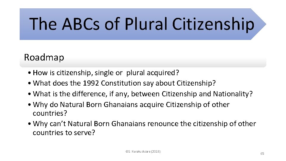 The ABCs of Plural Citizenship Roadmap • How is citizenship, single or plural acquired?