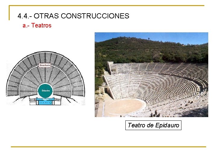 4. 4. - OTRAS CONSTRUCCIONES a. - Teatros Teatro de Epidauro 