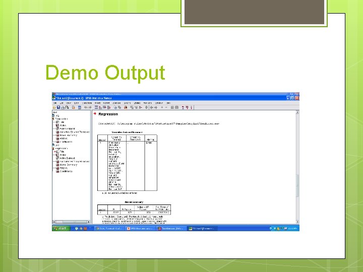 Demo Output 