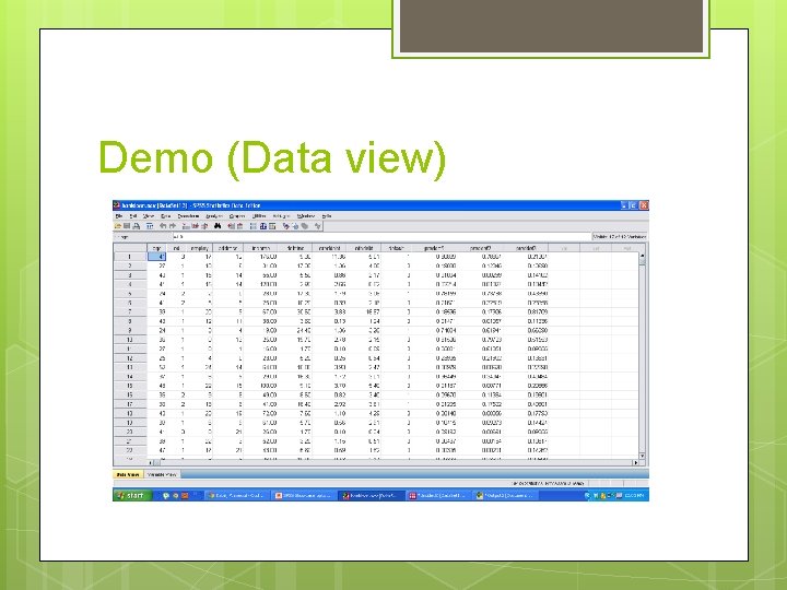 Demo (Data view) 