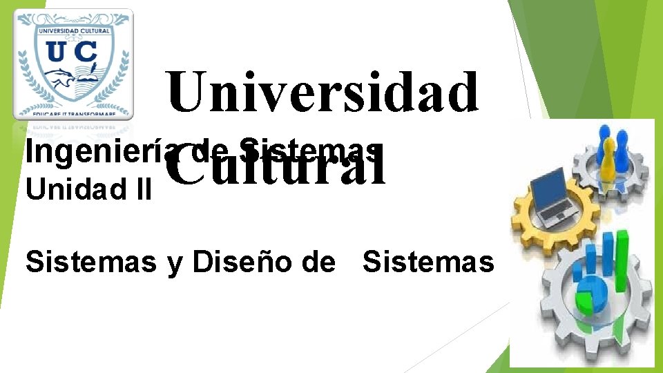 Universidad Ingeniería de Sistemas Cultural Unidad II Sistemas y Diseño de Sistemas 