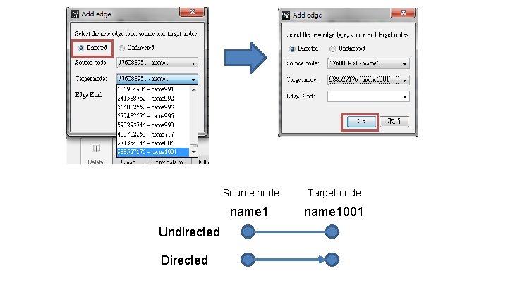 Undirected Directed Source node Target node name 1001 