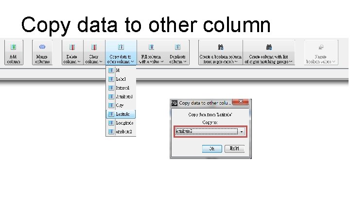 Copy data to other column 