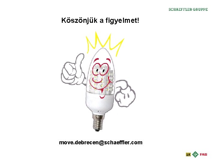 Köszönjük a figyelmet! move. debrecen@schaeffler. com 