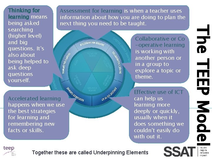 Assessment for learning is when a teacher uses information about how you are doing