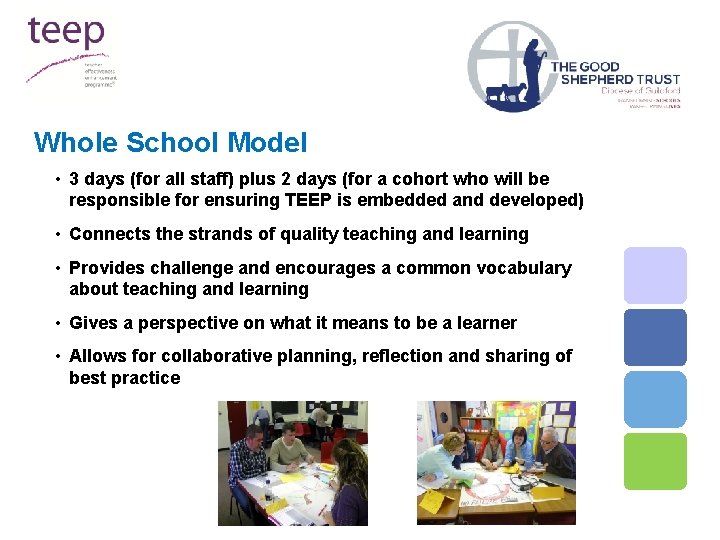 Whole School Model • 3 days (for all staff) plus 2 days (for a