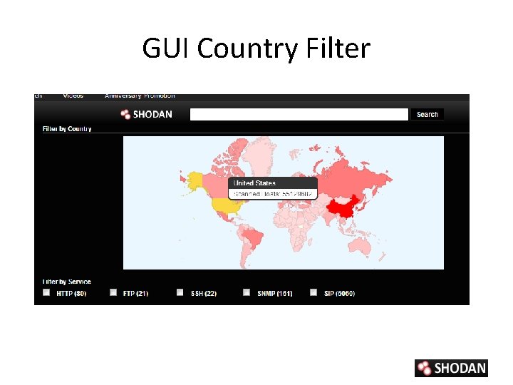 GUI Country Filter 