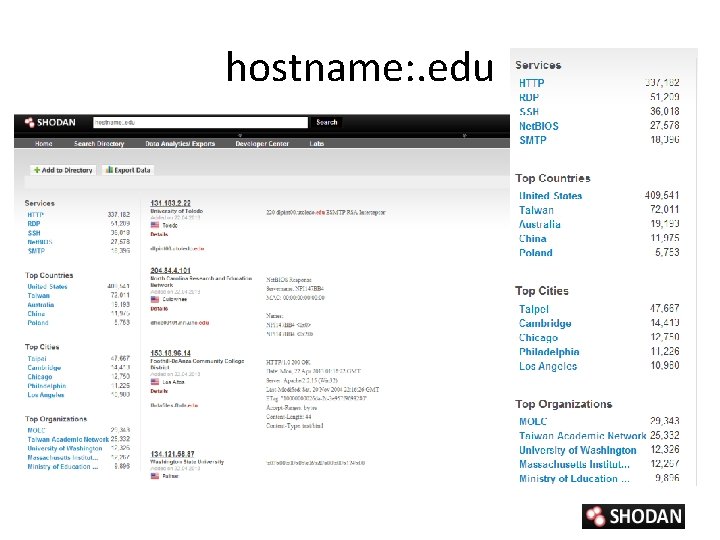 hostname: . edu 