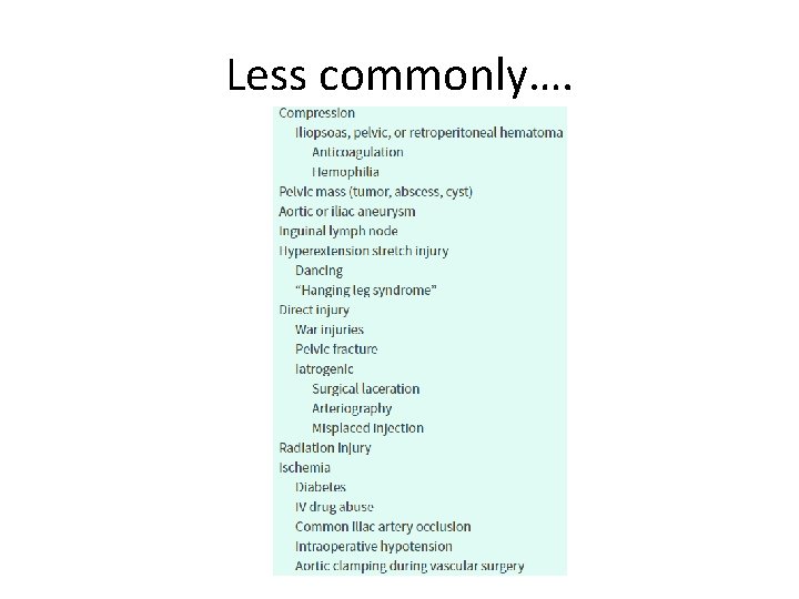 Less commonly…. Less commonly….